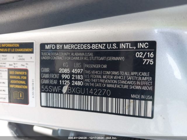 55SWF4JBXGU142270 Mercedes-Benz C-class C 300/luxury/sport