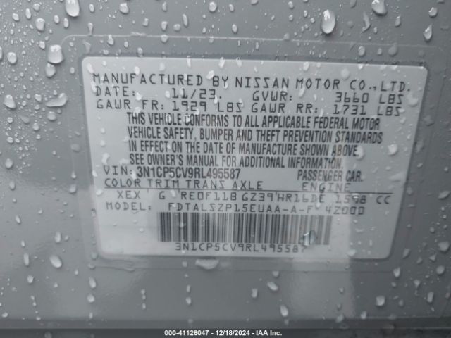 3N1CP5CV9RL495587 Nissan Kicks Sv Xtronic Cvt