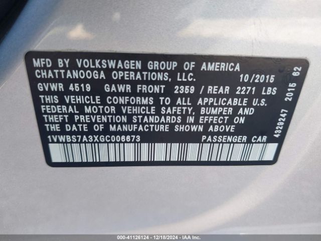 1VWBS7A3XGC006673 Volkswagen Passat 1.8t Se