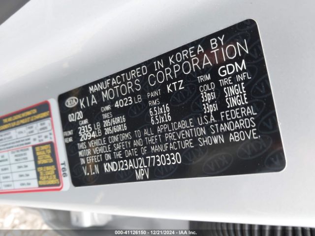KNDJ23AU2L7730330 KIA SOUL LX