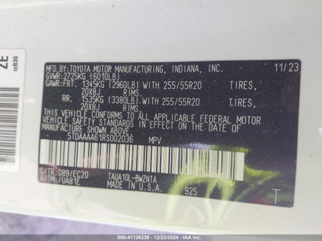 5TDAAAA61RS002036 Lexus Tx 350