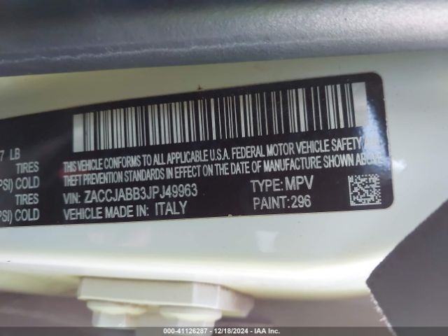 ZACCJABB3JPJ49963 Jeep Renegade Altitude Fwd