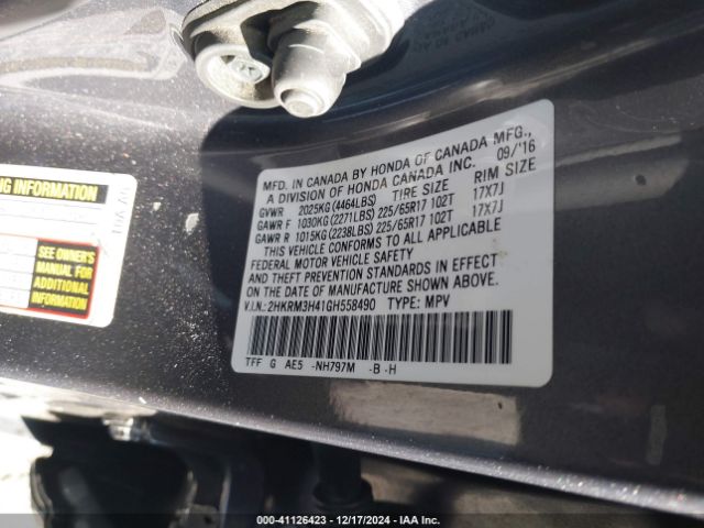 2HKRM3H41GH558490 Honda CR-V SE