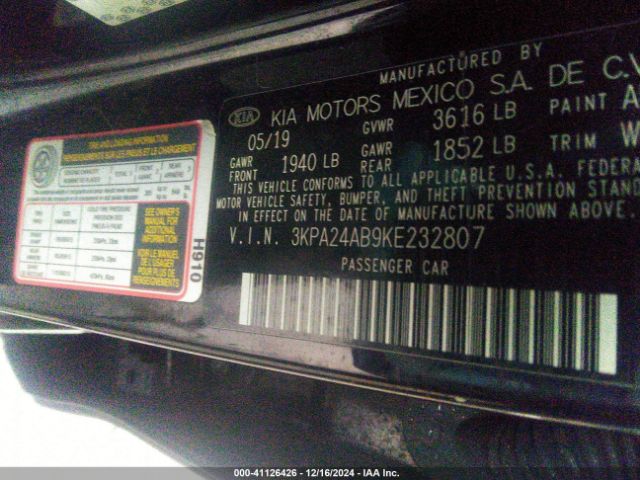 3KPA24AB9KE232807 KIA RIO S