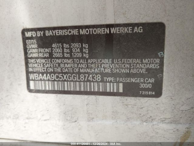 WBA4A9C5XGGL87438 BMW 428i Gran Coupe
