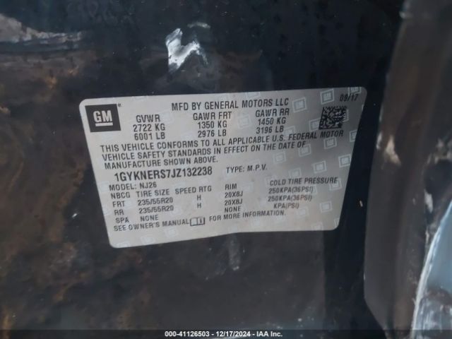 1GYKNERS7JZ132238 Cadillac Xt5 Premium Luxury