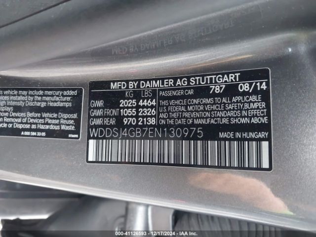 WDDSJ4GB7EN130975 Mercedes-Benz CLA 250 4MATIC