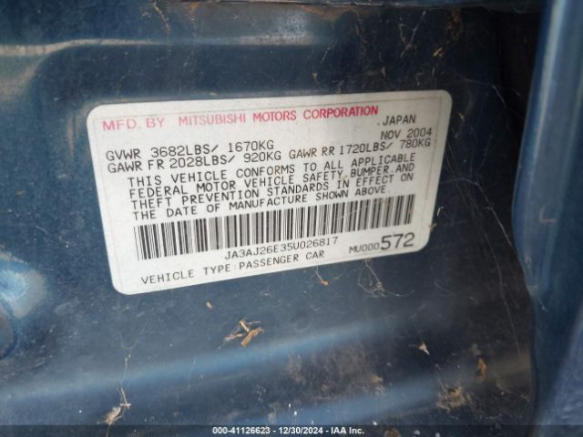 2005 MITSUBISHI LANCER JA3AJ26E35U026817 Photo 8