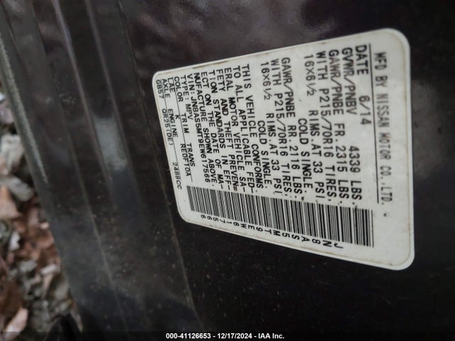 Nissan Rogue Select S 2014 JN8AS5MT9EW617566 Image 9