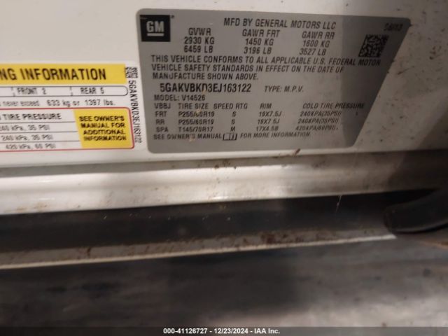5GAKVBKD3EJ163122 Buick Enclave Leather