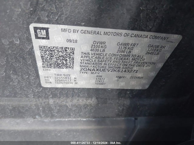 Chevrolet Equinox 2019 2GNAXUEV2K6143271 Image 22
