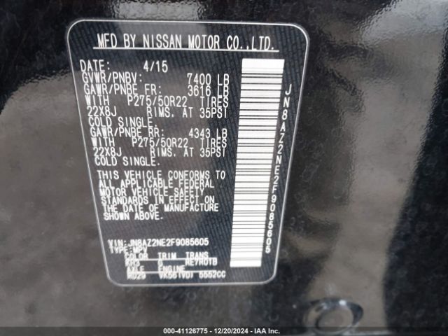 JN8AZ2NE2F9085605 Infiniti Qx80 Limited