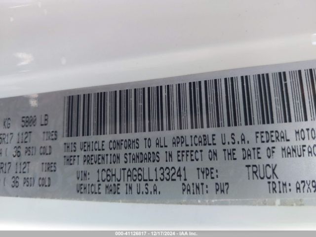 1C6HJTAG6LL133241 Jeep Gladiator Sport S 4x4