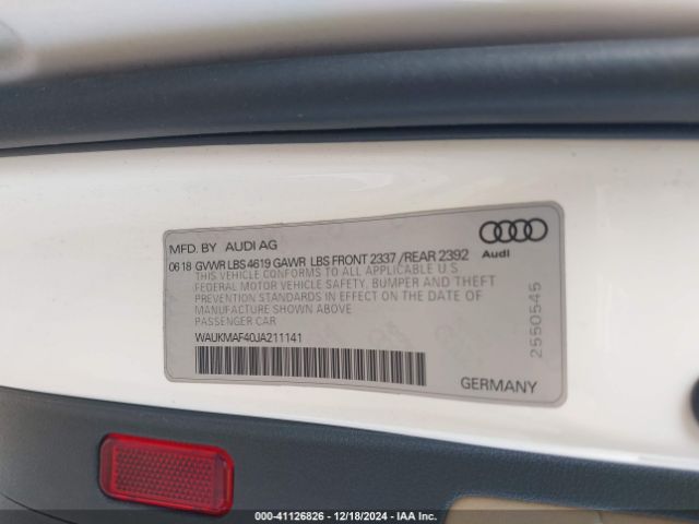 WAUKMAF40JA211141 Audi A4 2.0t Tech Ultra Premium/2.0t Ultra Premium