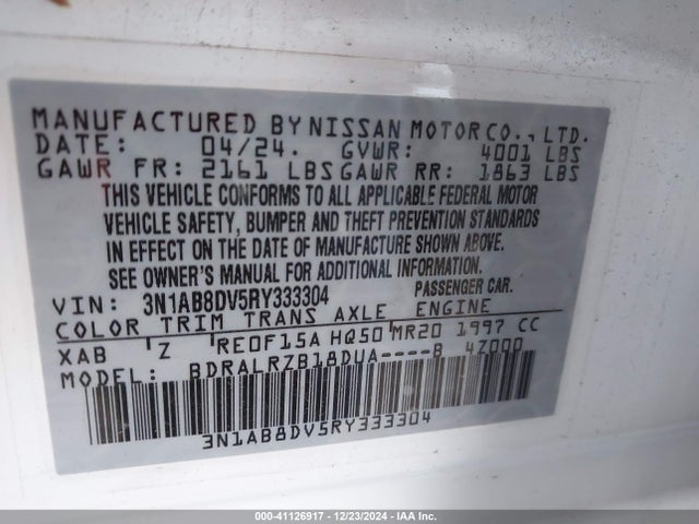 Nissan Sentra Sr Xtronic Cvt 2024 3N1AB8DV5RY333304 Image 9