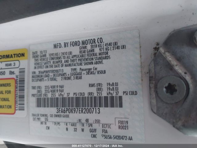 3FA6P0K97ER200713 Ford Fusion Titanium