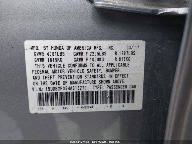 19UDE2F35HA013270 Acura Ilx Acurawatch Plus Package