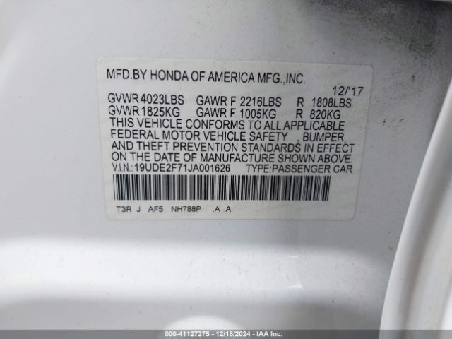 19UDE2F71JA001626 Acura Ilx Premium Package/technology Plus Package