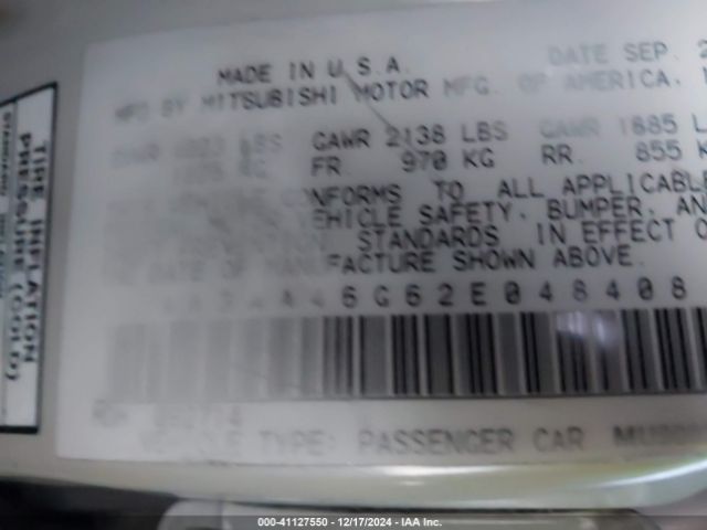 2002 MITSUBISHI GALANT 4A3AA46G62E048408 Photo 8