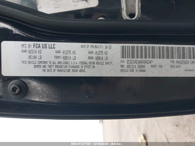 Chrysler 300C 2016 2C3CCAEG0GH342347 Image 9