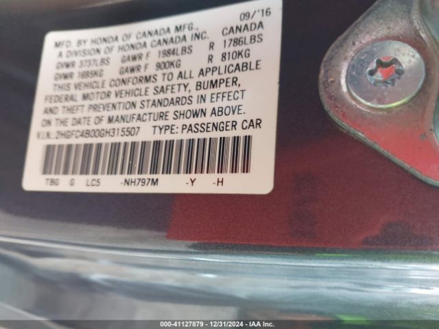 2HGFC4B00GH315507 Honda Civic Lx-p