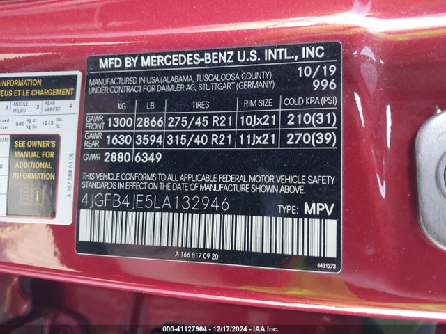 4JGFB4JE5LA132946 Mercedes-Benz GLE 350