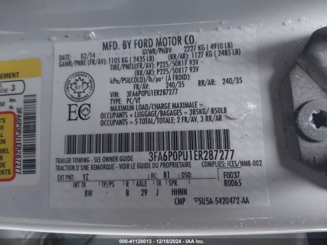 3FA6P0PU1ER287277 Ford Fusion Energi Se Luxury