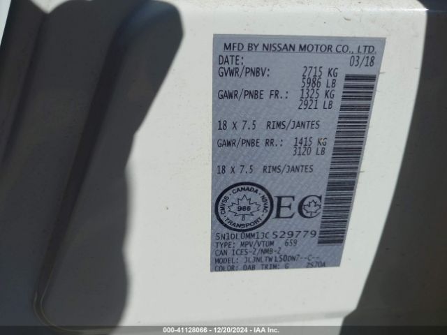 5N1DL0MM1JC529779 Infiniti QX60