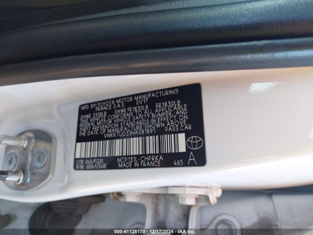 VNKKTUD31HA081891 Toyota YARIS L