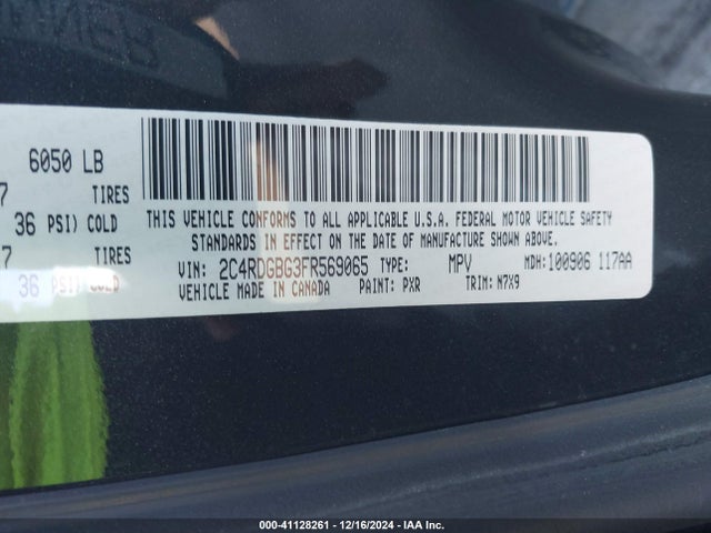 Dodge Grand Caravan Se 2015 2C4RDGBG3FR569065 Image 9