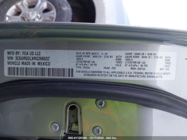 3C6UR5DLXRG266537 RAM 2500 Big Horn  4x4 6'4 Box