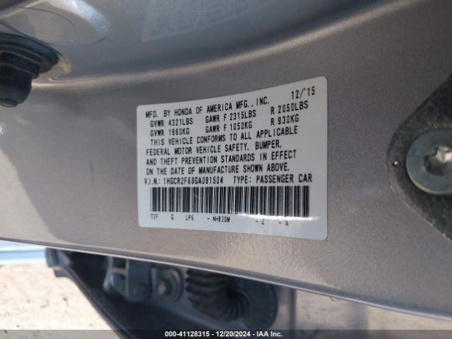 1HGCR2F68GA091504 Honda Accord Sport