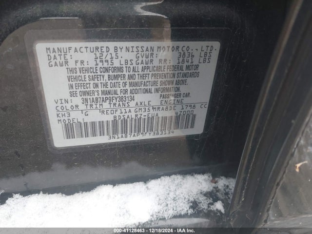 Nissan SENTRA SR 2015 3N1AB7AP9FY383134 Image 9