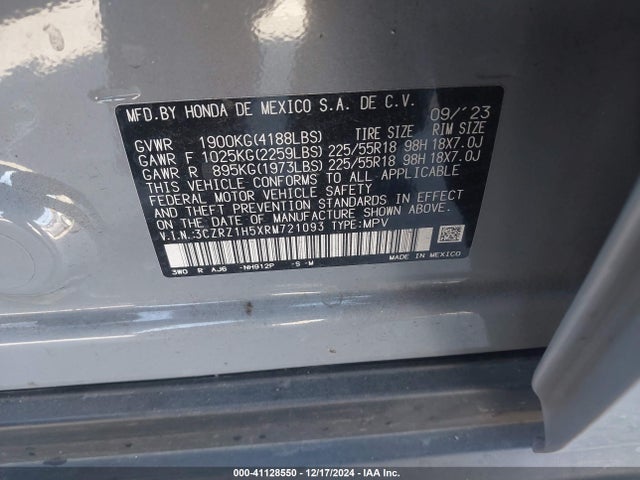 3CZRZ1H5XRM721093 Honda k20z5