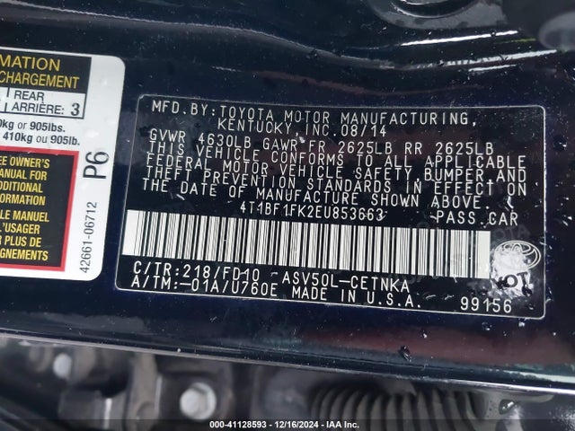 Toyota CAMRY LE 2014 4T1BF1FK2EU853663 Image 9