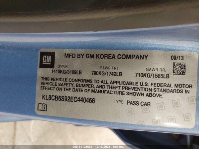 KL8CB6S92EC440466 Chevrolet Spark Ls Auto