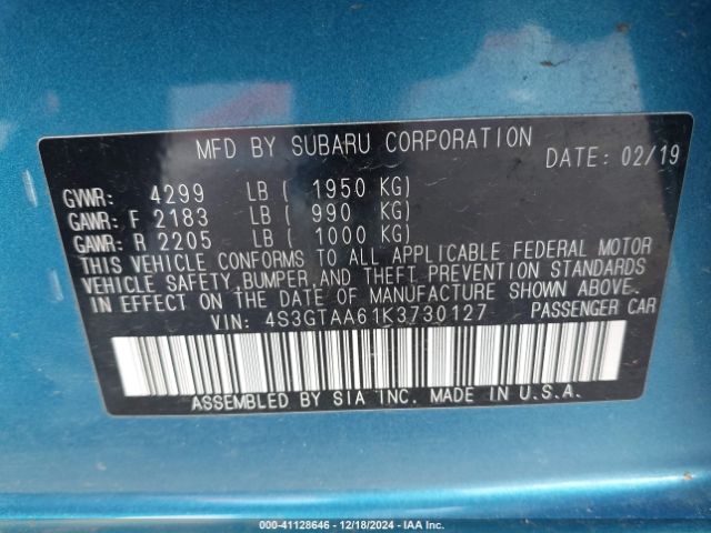 4S3GTAA61K3730127 Subaru Impreza 2.0i