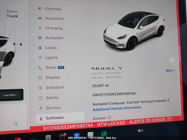 2021 TESLA MODEL Y 5YJYGDEE2MF095744 Photo 6