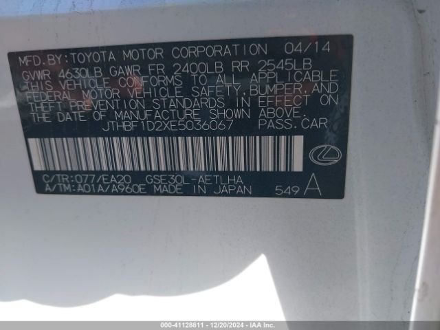 JTHBF1D2XE5036067 Lexus IS 250