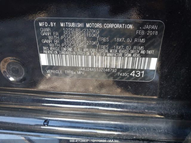 JA4J24A51JZ048792 Mitsubishi Outlander Phev Sel