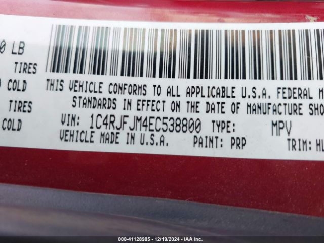 1C4RJFJM4EC538800 Jeep Grand Cherokee Summit