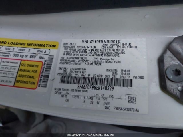 3FA6P0K98ER148329 Ford Fusion Titanium