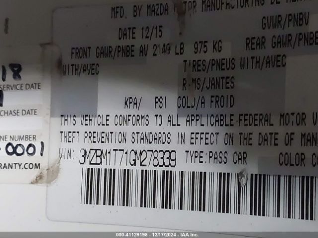 3MZBM1T71GM278339 Mazda Mazda3 I Sport