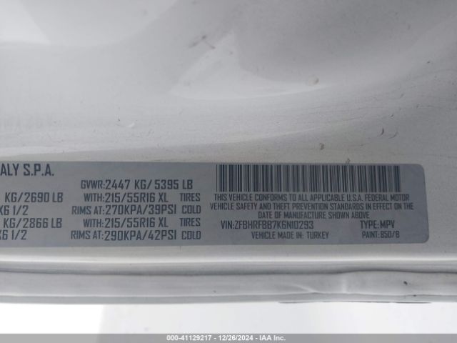 ZFBHRFBB7K6N10293 RAM Promaster City Tradesman Slt