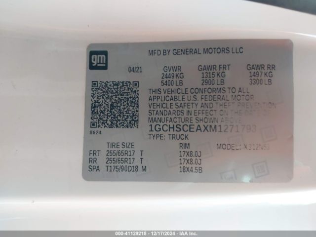 1GCHSCEAXM1271793 Chevrolet Colorado 2wd  Long Box Lt