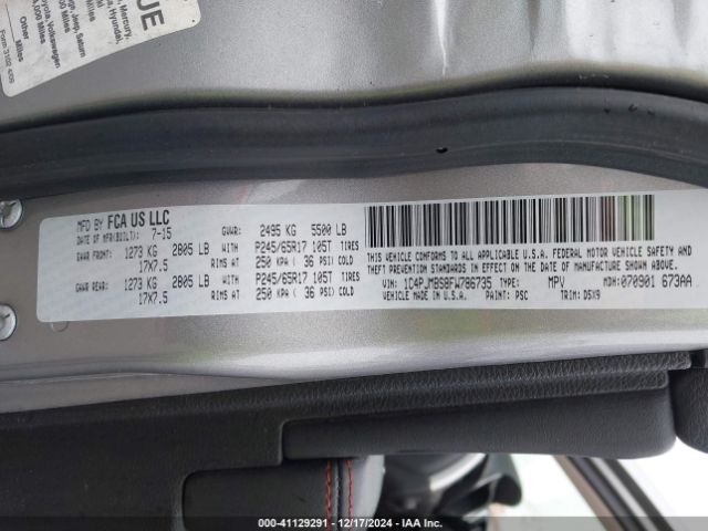 1C4PJMBS8FW786735 Jeep Cherokee Trailhawk