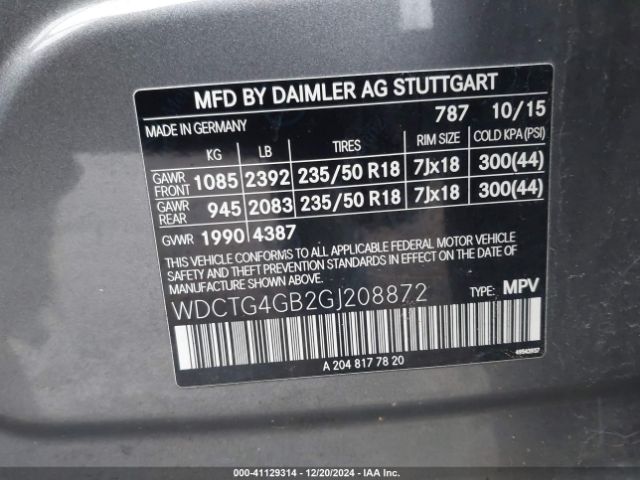 2016 MERCEDES-BENZ GLA 250 WDCTG4GB2GJ208872 Photo 8