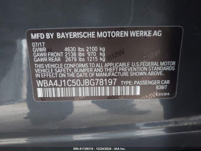 WBA4J1C50JBG78197 BMW 430i Gran Coupe
