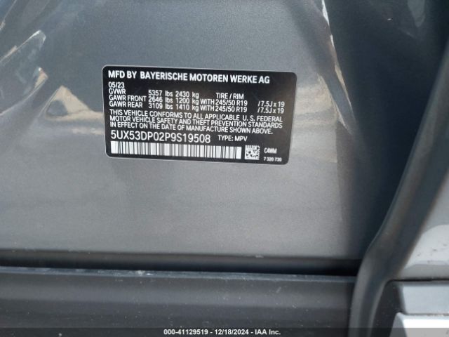 5UX53DP02P9S19508 BMW X3 Xdrive30i