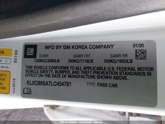 KL8CB6SA7LC454791 Chevrolet Spark Fwd Ls Automatic